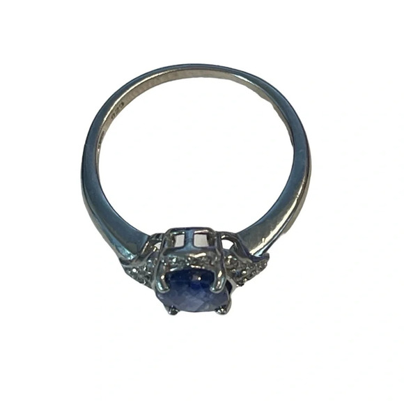 Natural Ceylon Sapphire Sterling Silver Ring (6.75) - Picture 8 of 12